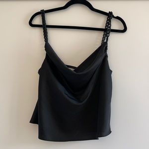 NEW WITH TAGS- Zara silk blouse with chain straps
